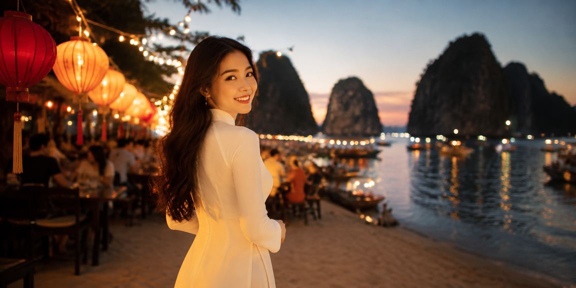 Người chơi Hội An mặc áo dài trải nghiệm trò chơi bài tại 85000